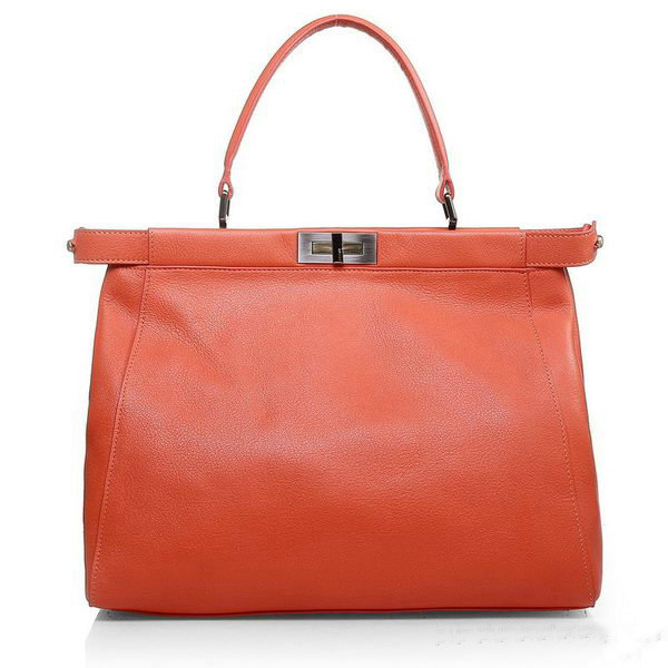 F2292 Fendi Peekaboo Bag pelle di vitello arancione F2292 in pelle